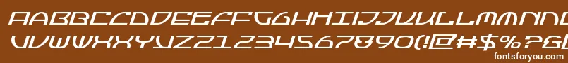 フォントJumptroopsital – 茶色の背景に白い文字