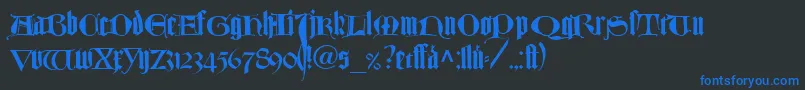 TexturlombardischLtDfr Font – Blue Fonts on Black Background