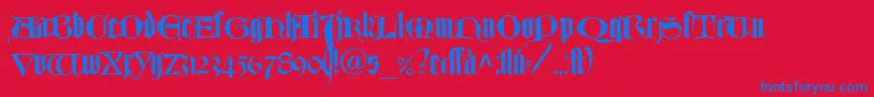 TexturlombardischLtDfr-fontti – siniset fontit punaisella taustalla