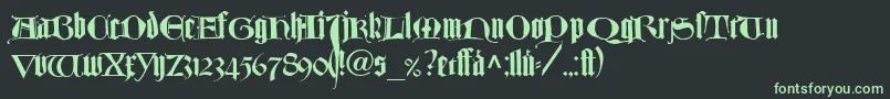 More about TexturlombardischLtDfr Font TexturlombardischLtDfr Font – Green Fonts on Black Background