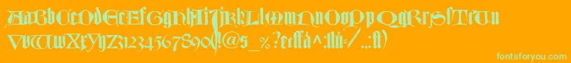 Lisätietoja TexturlombardischLtDfr-fontista TexturlombardischLtDfr-fontti – vihreät fontit oranssilla taustalla