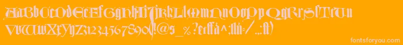 Подробнее о шрифте TexturlombardischLtDfr Шрифт TexturlombardischLtDfr – розовые шрифты на оранжевом фоне