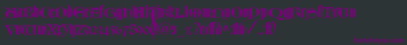 Шрифт TexturlombardischLtDfr – фиолетовые шрифты на чёрном фоне