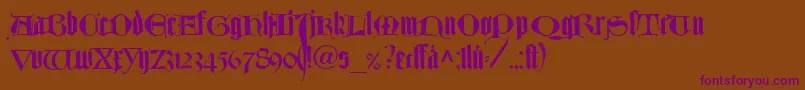 TexturlombardischLtDfr-Schriftart – Violette Schriften auf braunem Hintergrund