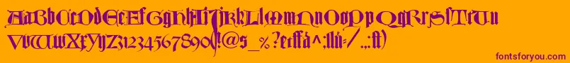 TexturlombardischLtDfr-Schriftart – Violette Schriften auf orangefarbenem Hintergrund