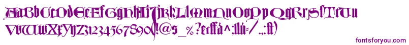Weitere Informationen zur TexturlombardischLtDfr-Schriftart TexturlombardischLtDfr-Schriftart – Violette Schriften auf weißem Hintergrund