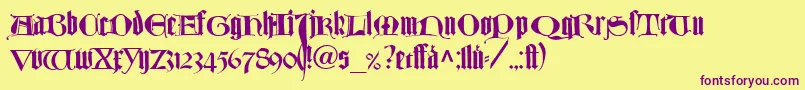 TexturlombardischLtDfr Font – Purple Fonts on Yellow Background