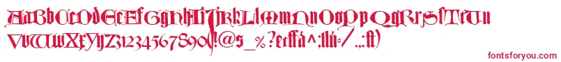 TexturlombardischLtDfr Font – Red Fonts on White Background