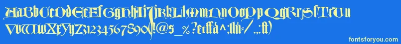 TexturlombardischLtDfr Font – Yellow Fonts on Blue Background