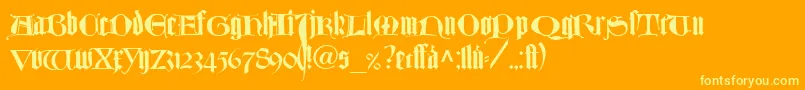TexturlombardischLtDfr Font – Yellow Fonts on Orange Background