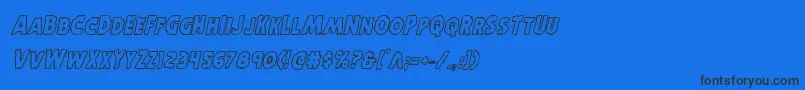 Horroweenoutital Font – Black Fonts on Blue Background