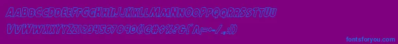 Horroweenoutital Font – Blue Fonts on Purple Background