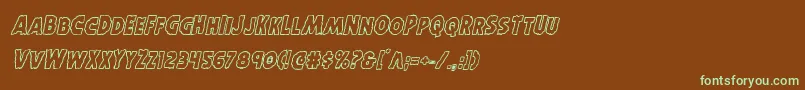 Horroweenoutital-fontti – vihreät fontit ruskealla taustalla