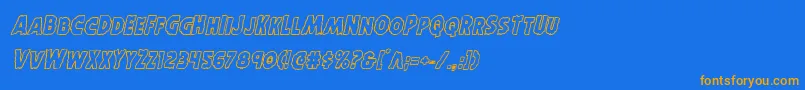 Horroweenoutital Font – Orange Fonts on Blue Background