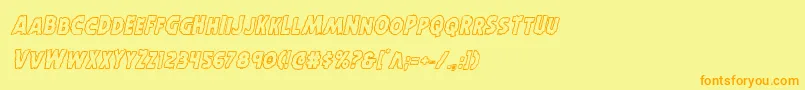 Horroweenoutital Font – Orange Fonts on Yellow Background
