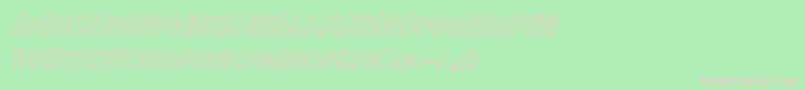 Horroweenoutital-Schriftart – Rosa Schriften auf grünem Hintergrund
