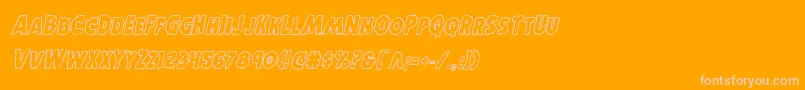 Horroweenoutital Font – Pink Fonts on Orange Background