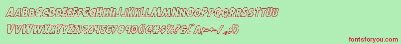 Horroweenoutital Font – Red Fonts on Green Background