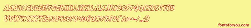 フォントHorroweenoutital – 赤い文字の黄色い背景