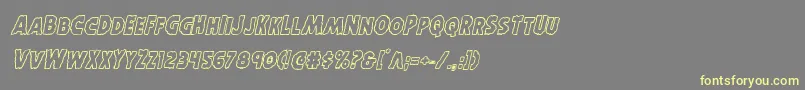 Horroweenoutital-fontti – keltaiset fontit harmaalla taustalla