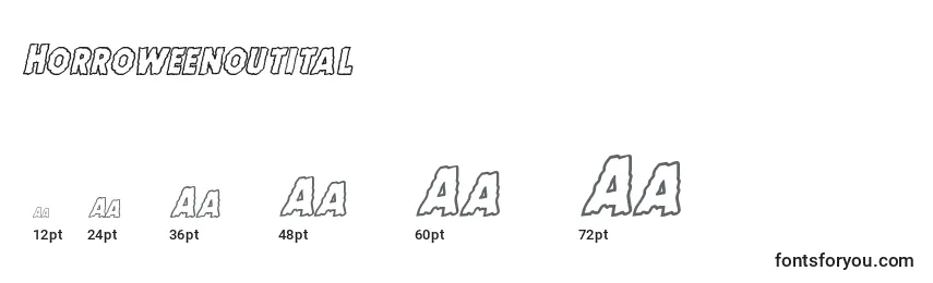 Horroweenoutital Font Sizes