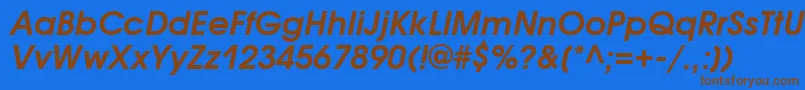 AvantgardegothicgttBolditalic Font – Brown Fonts on Blue Background