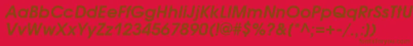 AvantgardegothicgttBolditalic Font – Brown Fonts on Red Background
