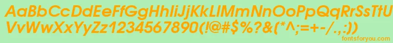 AvantgardegothicgttBolditalic-Schriftart – Orangefarbene Schriften auf grünem Hintergrund