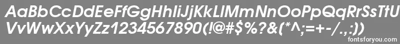 AvantgardegothicgttBolditalic-Schriftart – Weiße Schriften auf grauem Hintergrund