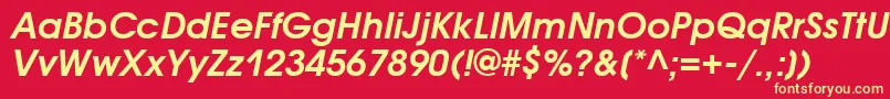 AvantgardegothicgttBolditalic Font – Yellow Fonts on Red Background