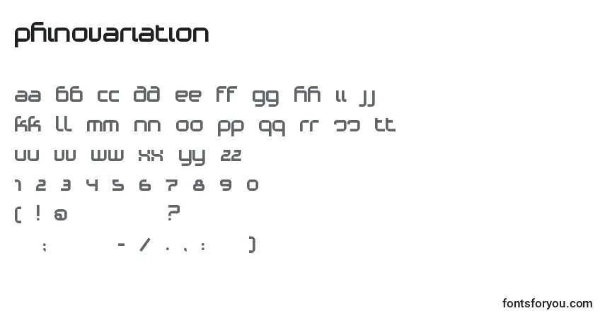 A fonte PhinoVariation – alfabeto, números, caracteres especiais