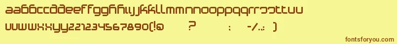 PhinoVariation Font – Brown Fonts on Yellow Background