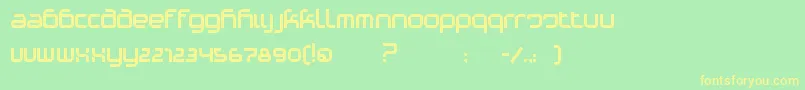 フォントPhinoVariation – 黄色の文字が緑の背景にあります