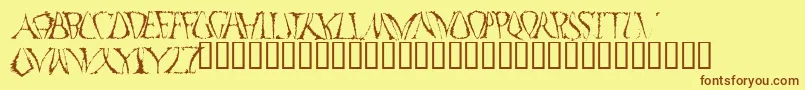 FunkoOccelatus Font – Brown Fonts on Yellow Background