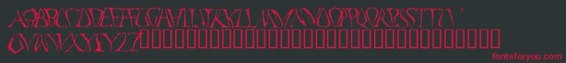 フォントFunkoOccelatus – 黒い背景に赤い文字