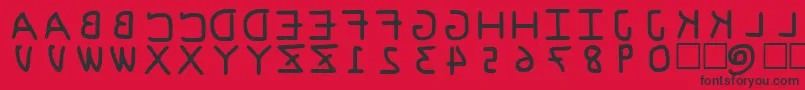 フォントPfVvbf6s – 赤い背景に黒い文字