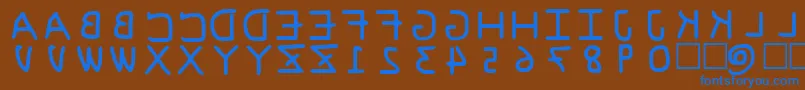 PfVvbf6s Font – Blue Fonts on Brown Background