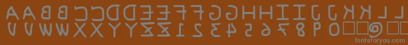 フォントPfVvbf6s – 茶色の背景に灰色の文字