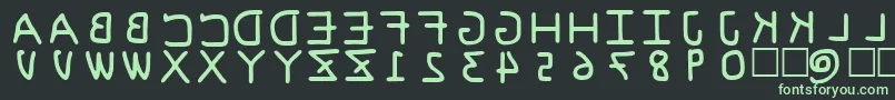 フォントPfVvbf6s – 黒い背景に緑の文字