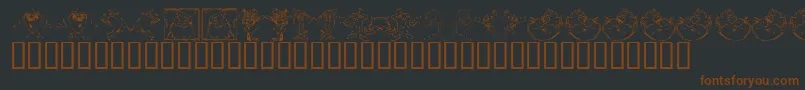 Więcej informacji o czcionce Tazthedevil Czcionka Tazthedevil – brązowe czcionki na czarnym tle