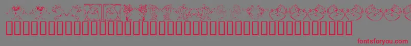 Tazthedevil-Schriftart – Rote Schriften auf grauem Hintergrund