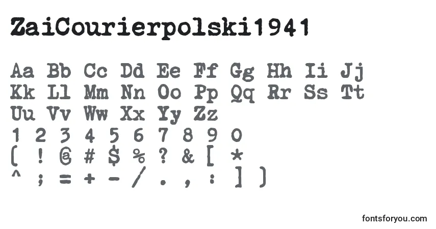 Шрифт ZaiCourierpolski1941 – алфавит, цифры, специальные символы