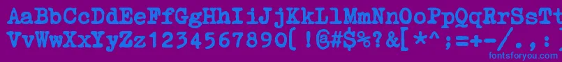 ZaiCourierpolski1941 Font – Blue Fonts on Purple Background