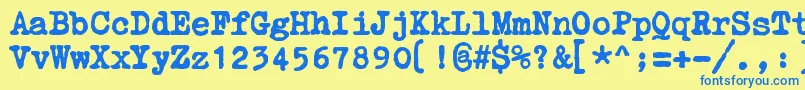 ZaiCourierpolski1941 Font – Blue Fonts on Yellow Background