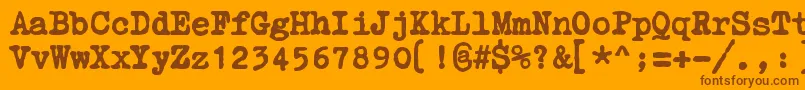 ZaiCourierpolski1941 Font – Brown Fonts on Orange Background