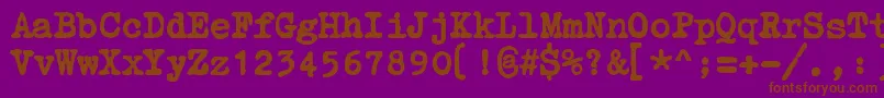 ZaiCourierpolski1941 Font – Brown Fonts on Purple Background