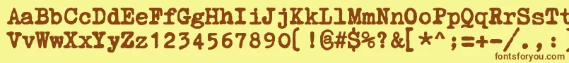 ZaiCourierpolski1941 Font – Brown Fonts on Yellow Background