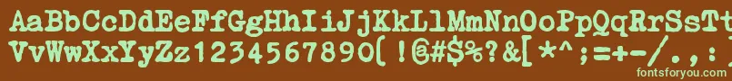 ZaiCourierpolski1941 Font – Green Fonts on Brown Background