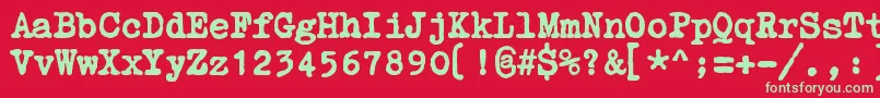 ZaiCourierpolski1941 Font – Green Fonts on Red Background