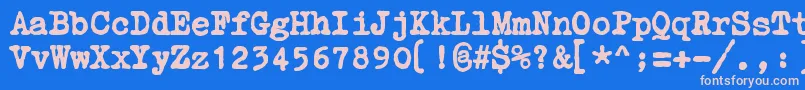 ZaiCourierpolski1941 Font – Pink Fonts on Blue Background